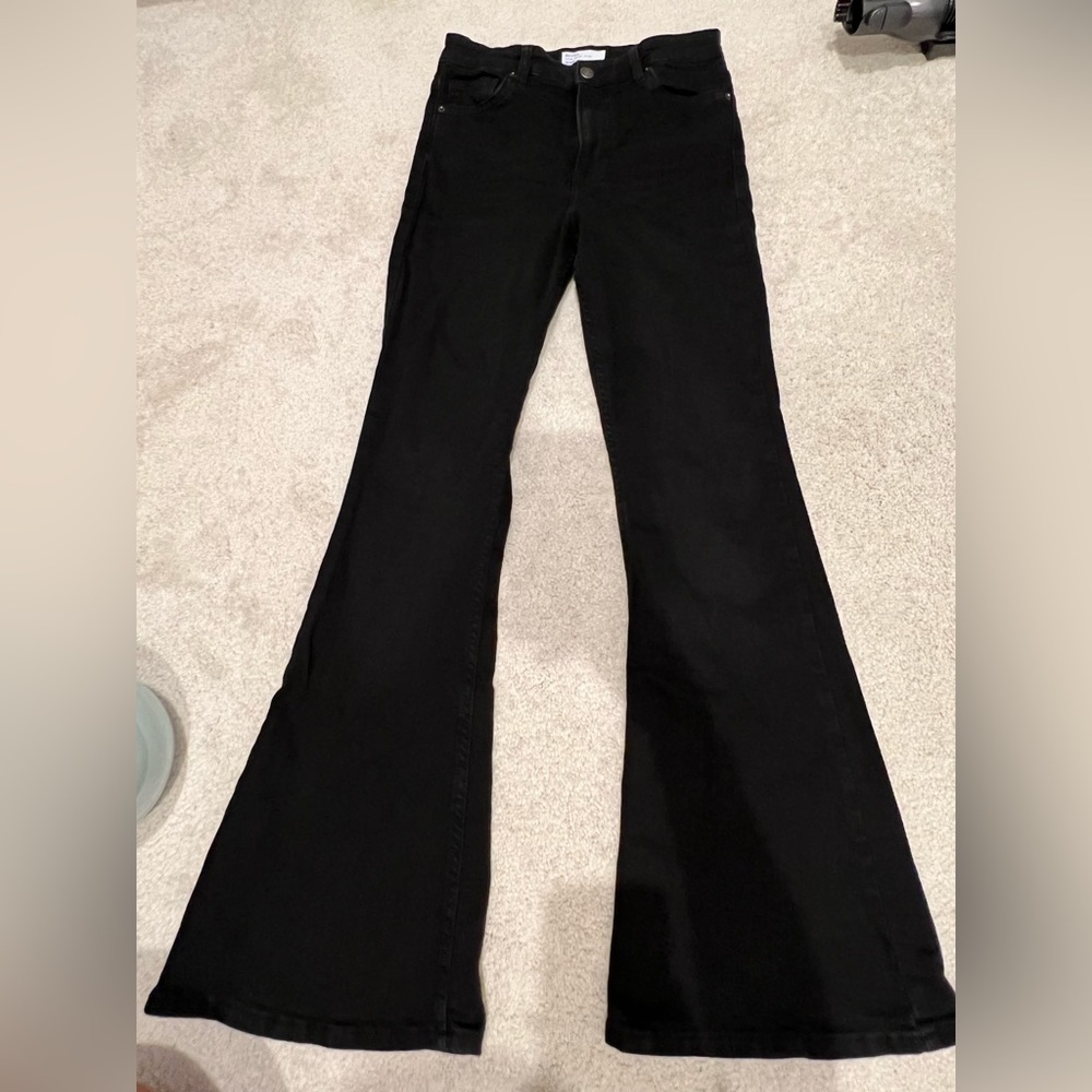 Black wide leg jeans bershka